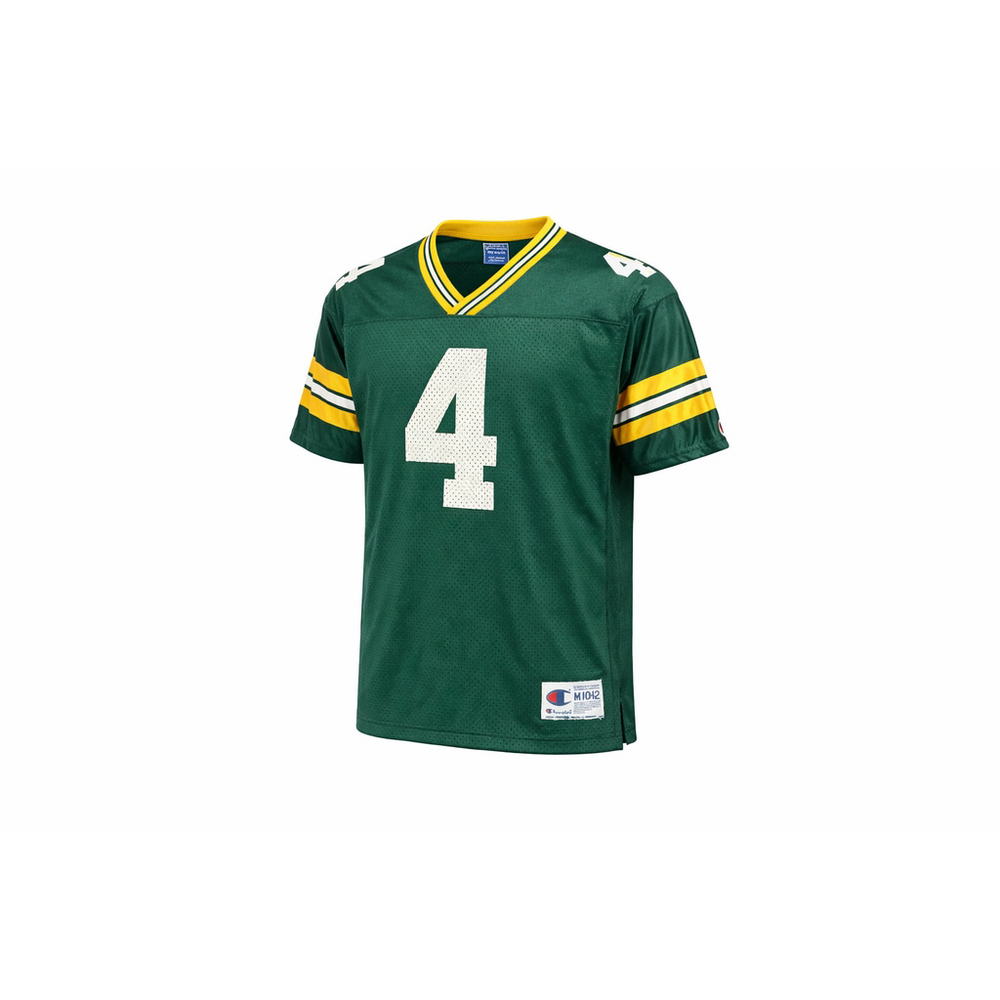 Vintage Champion Green Bay Packers Brett Favre #4 Youth Jersey Green Yellow Sz M